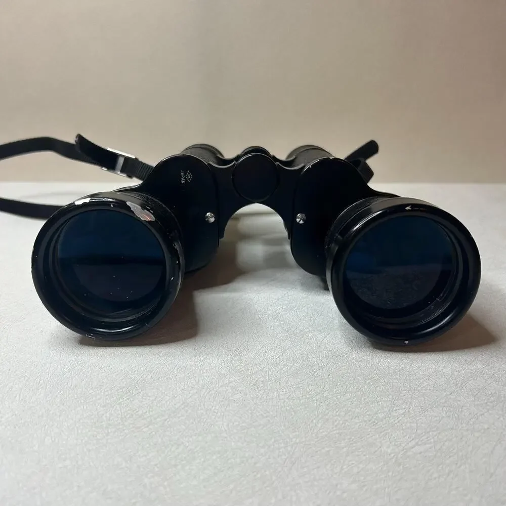 Vintage Tasco 7x35 Binoculars with Hard Bell and Howell Leather Case